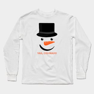 Vail, Colorado Winter Snowman Long Sleeve T-Shirt